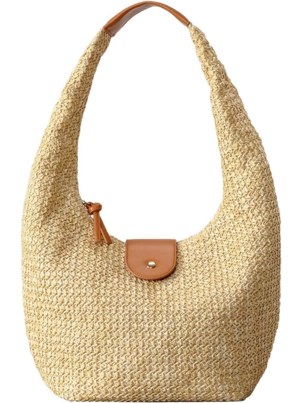Straw Tote Bags for Women, Soft Summer Woven Slouchy Straw Purses Shoulder Hobo - Picture 1 of 5